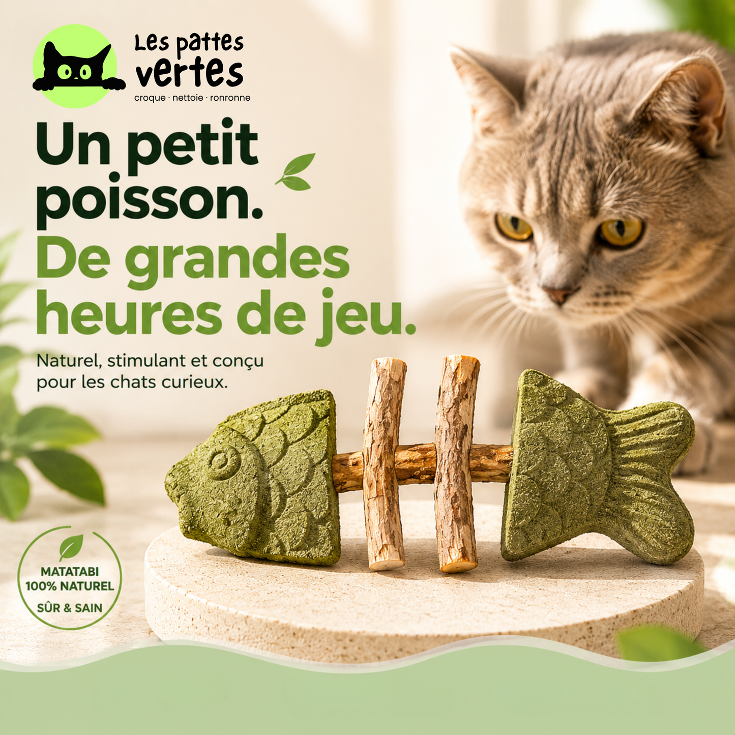 Croque-Poisson® — Os de poisson à mâcher · Silvervine & herbe à chat