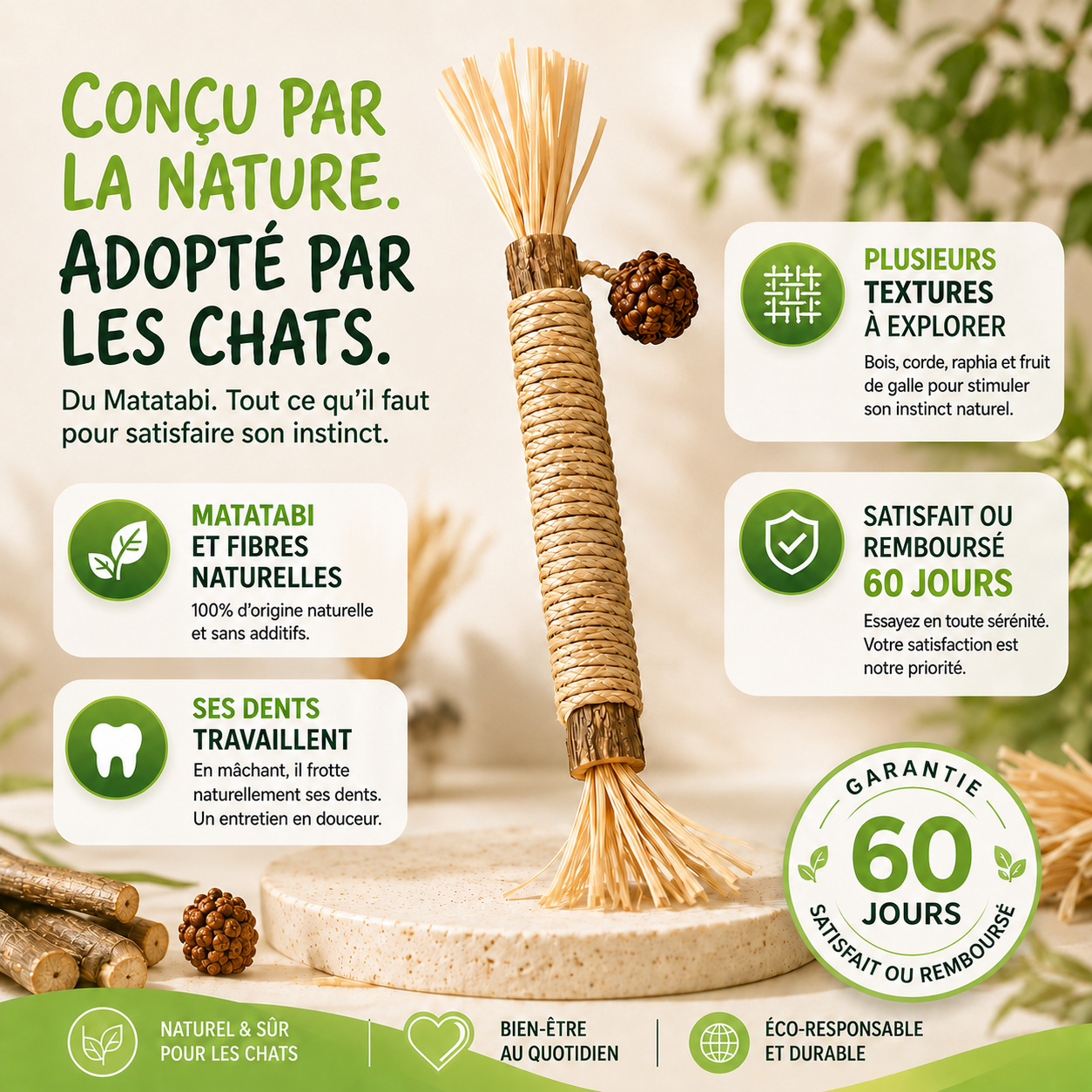 Stick'Matatabi® — Bâtonnets à mâcher pour chat · Silvervine & sisal